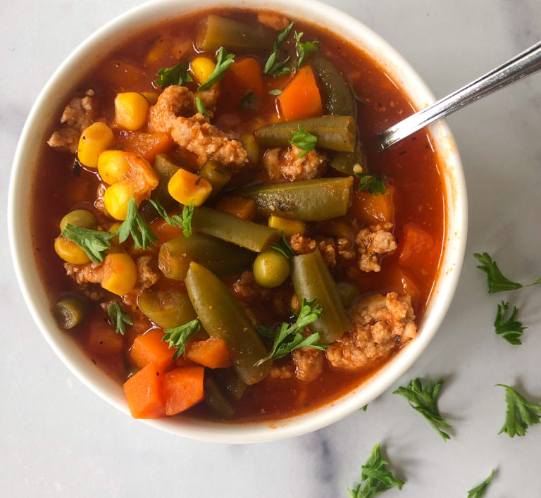 Vegetable Soup With Ground Turkey