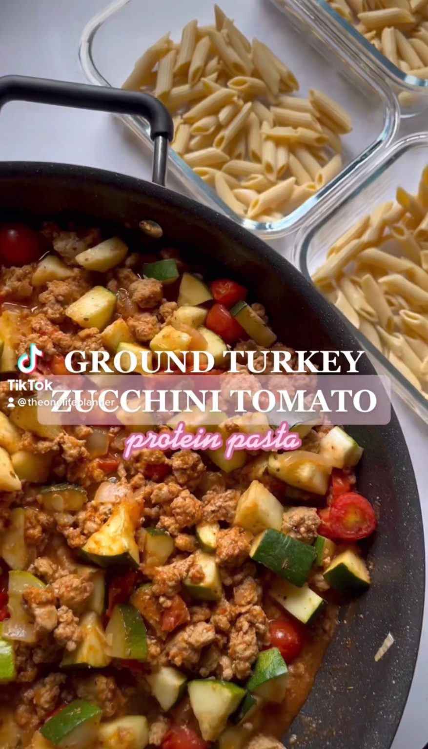 GROUND TURKEY ZUCCHINI TOMATO PASTA